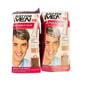 Just for Men Easy Comb-In Color Gray Hair Color with Comb Applicator Dark Brown